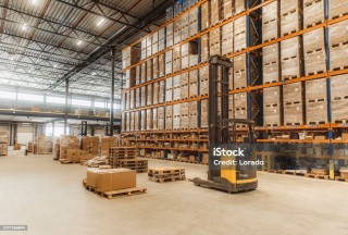 The inside of a working warehouse dispatch centre
